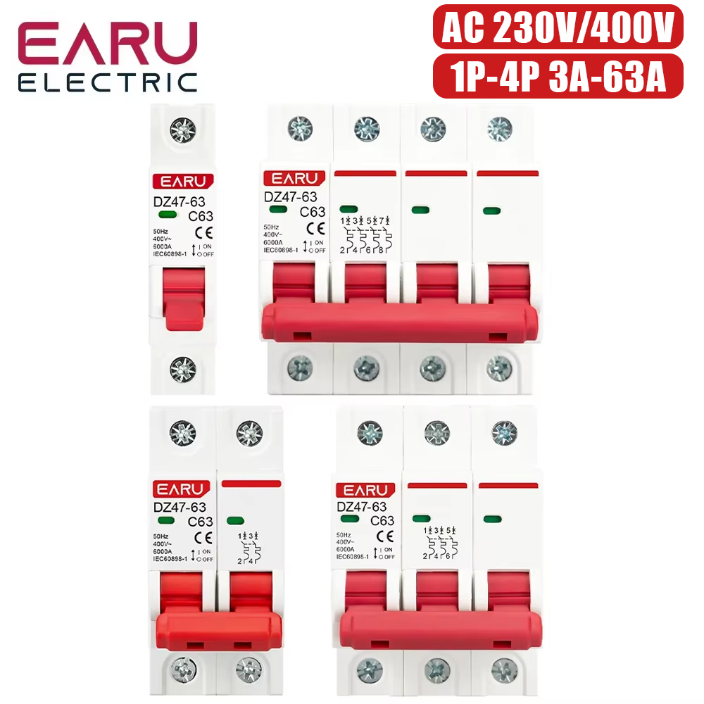 Din Rail Circuit Breaker - قاطع الدائرة المصغر EARU DZ47 1P