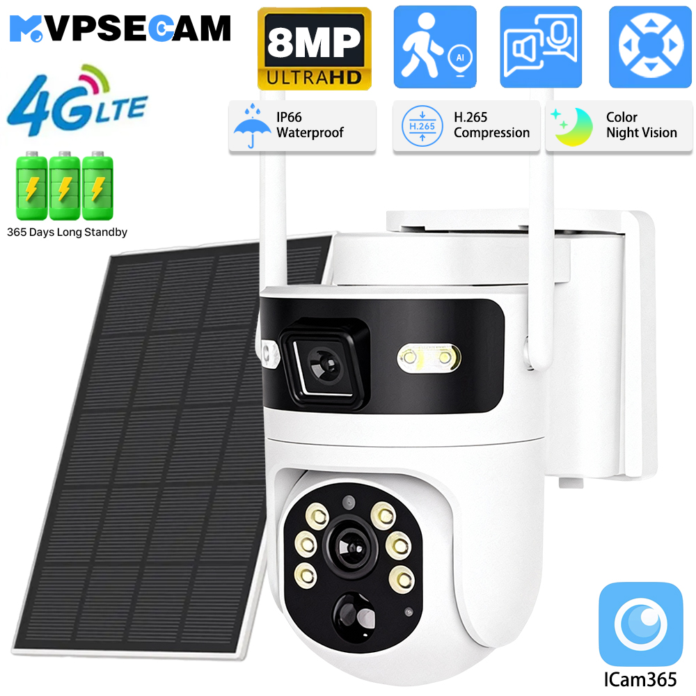 Solar Panel Tilt Mount - 8MP 4K 4G بطاقة SIM PTZ