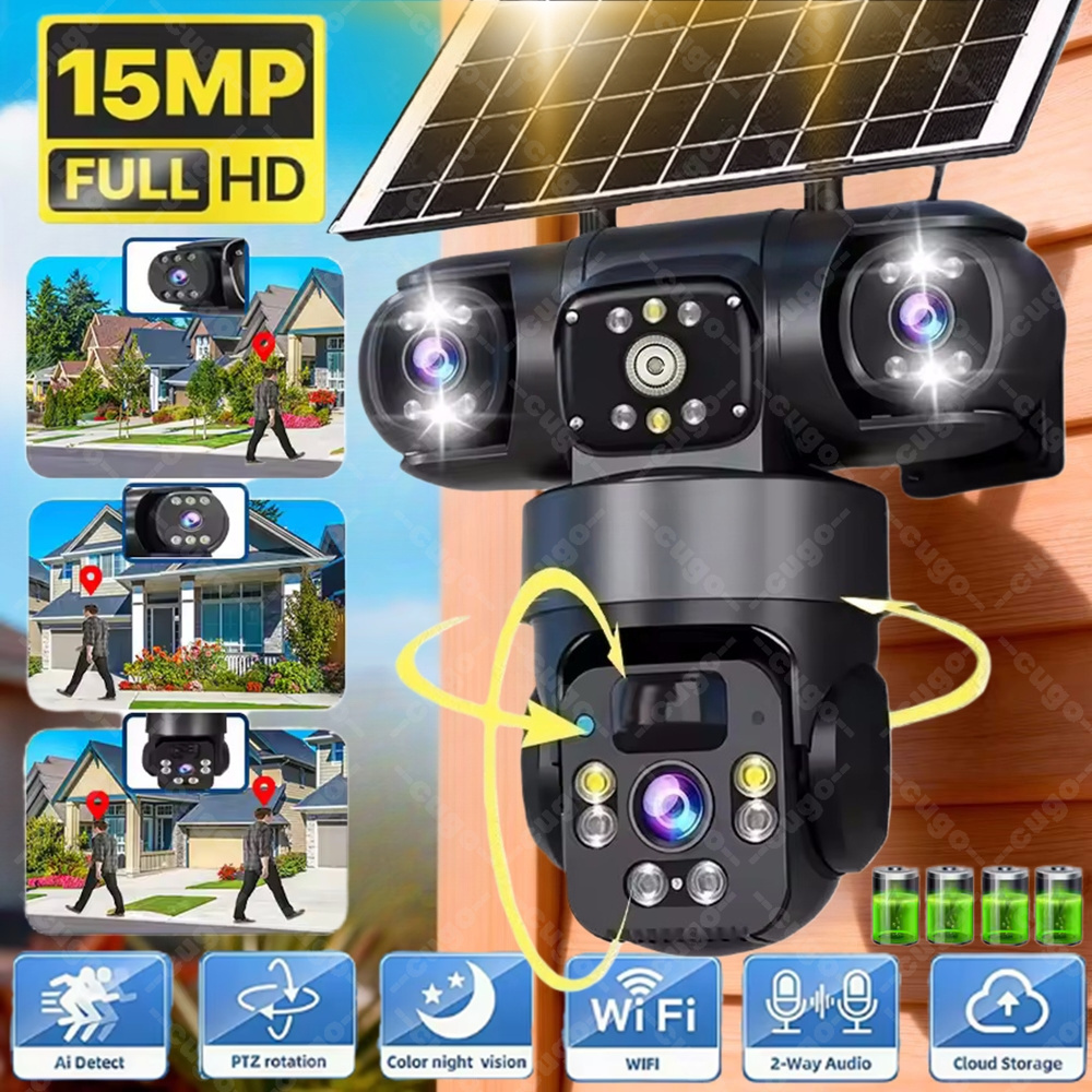 Jinko Solar Panel Cheetah - كاميرا V380 ثلاثية الشاشات والعدسات مع
