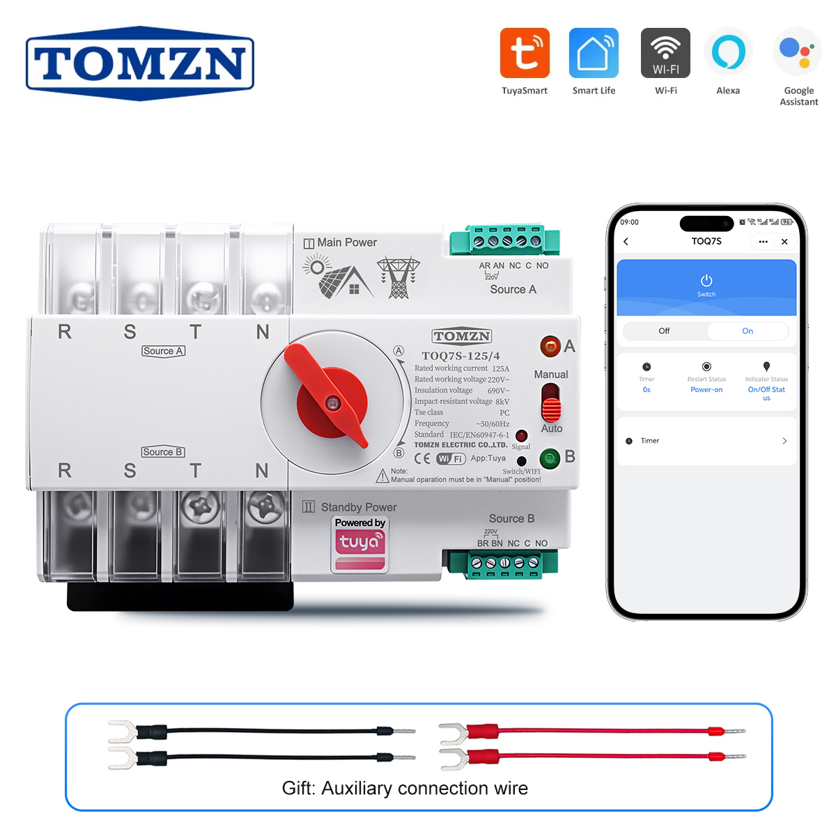 Din Rail Circuit Breaker - مفتاح تحويل تلقائي ذكي TOMZN TUYA