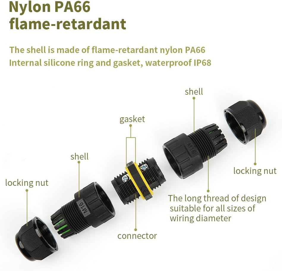 M16 2PIN 3PIN IP68 صندوق وصلات - مراجعة Cable Gland Waterproof وسعره