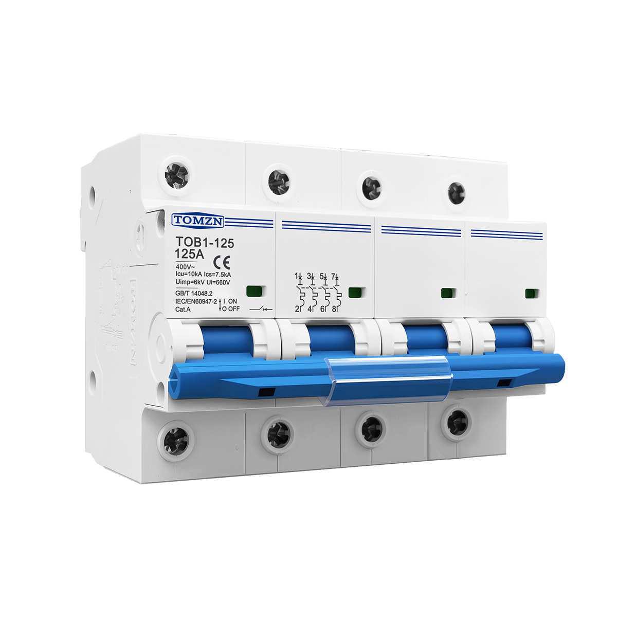 1P 2P 3P 4P 400V AC عالية التي - مراجعة Din Rail Circuit Breaker وسعره