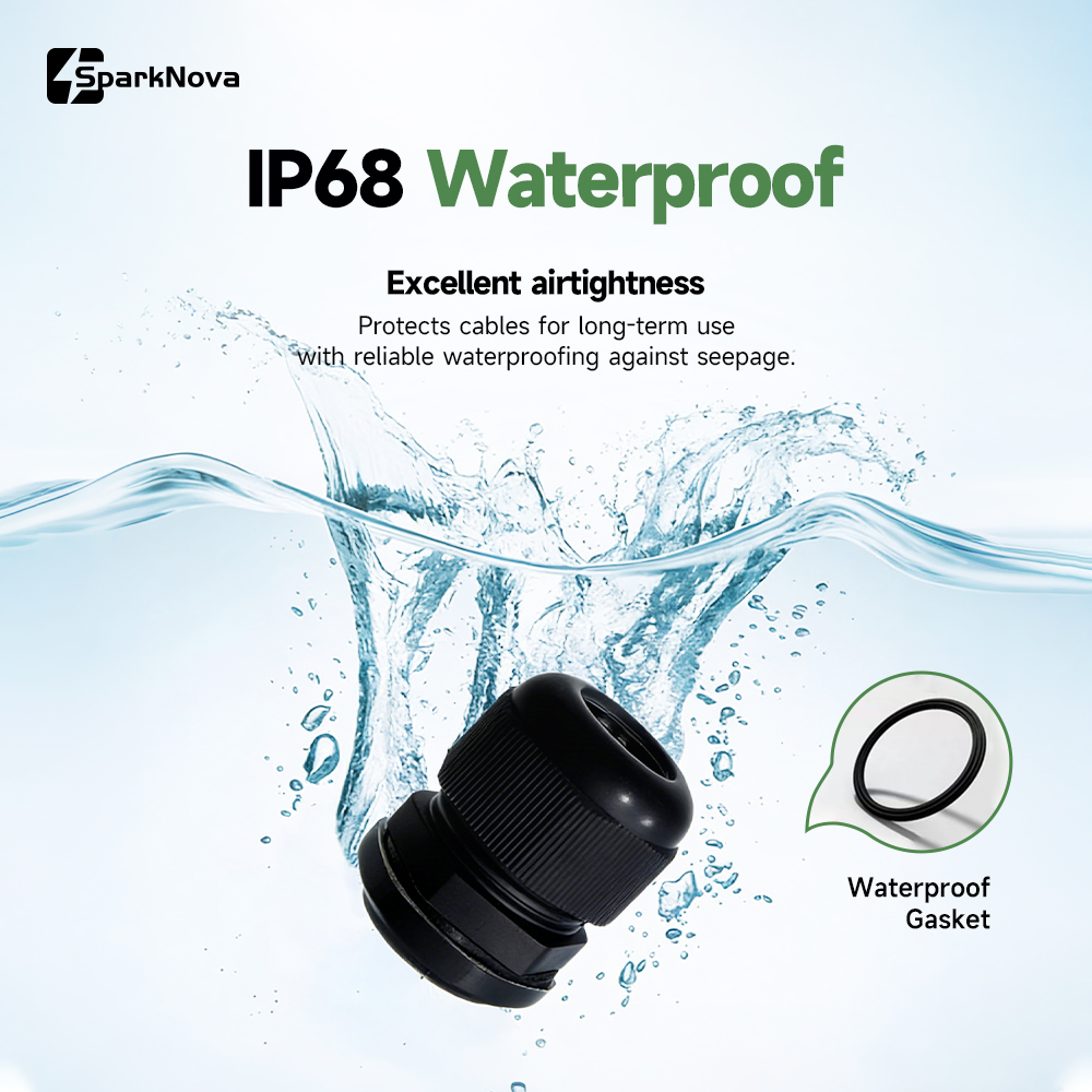 5/10 قطع من وصلات الكابلات الم - مراجعة Cable Gland Waterproof وسعره